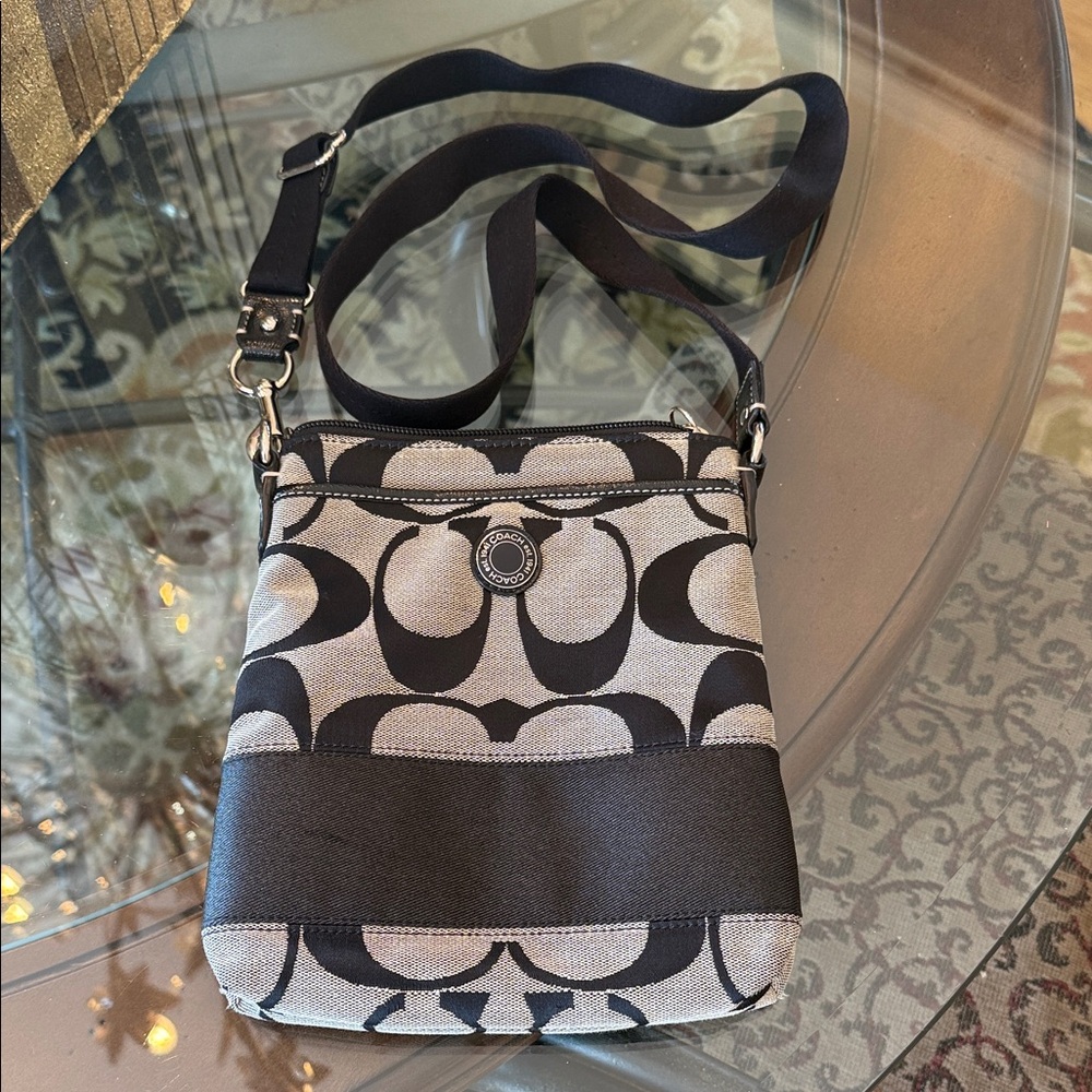 Coach Black and Gray Designer Crossbody Bag